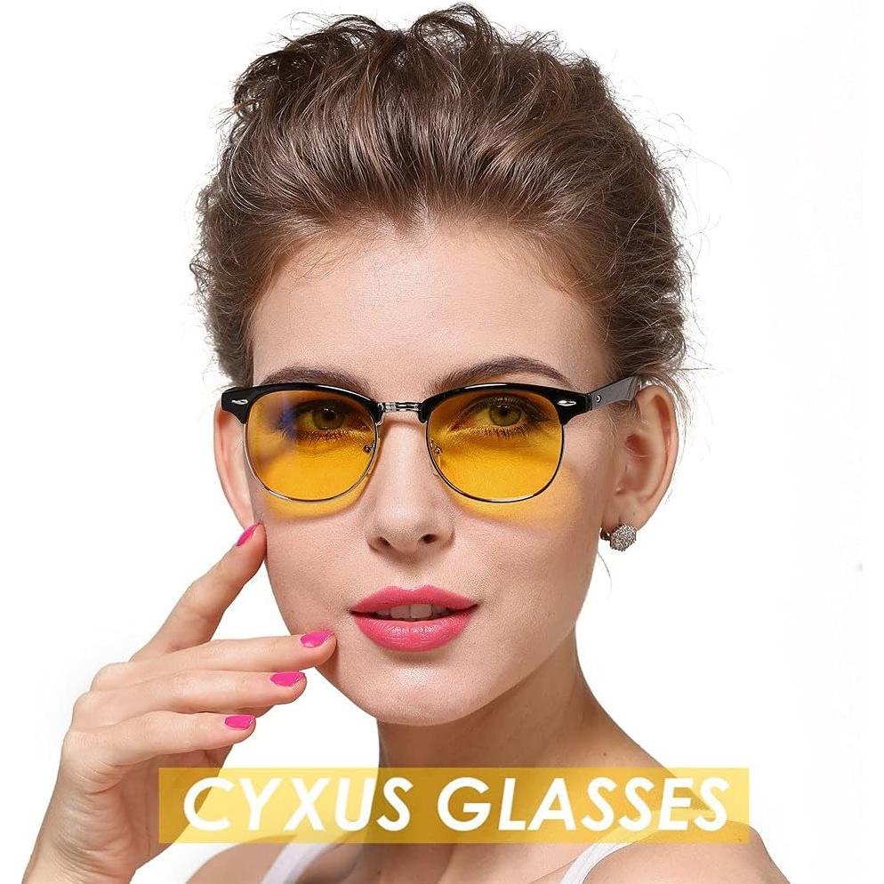 Gafas de Luz Azul Cyxus 2 Pack para Gamers UV400 Naranja+Amarillo