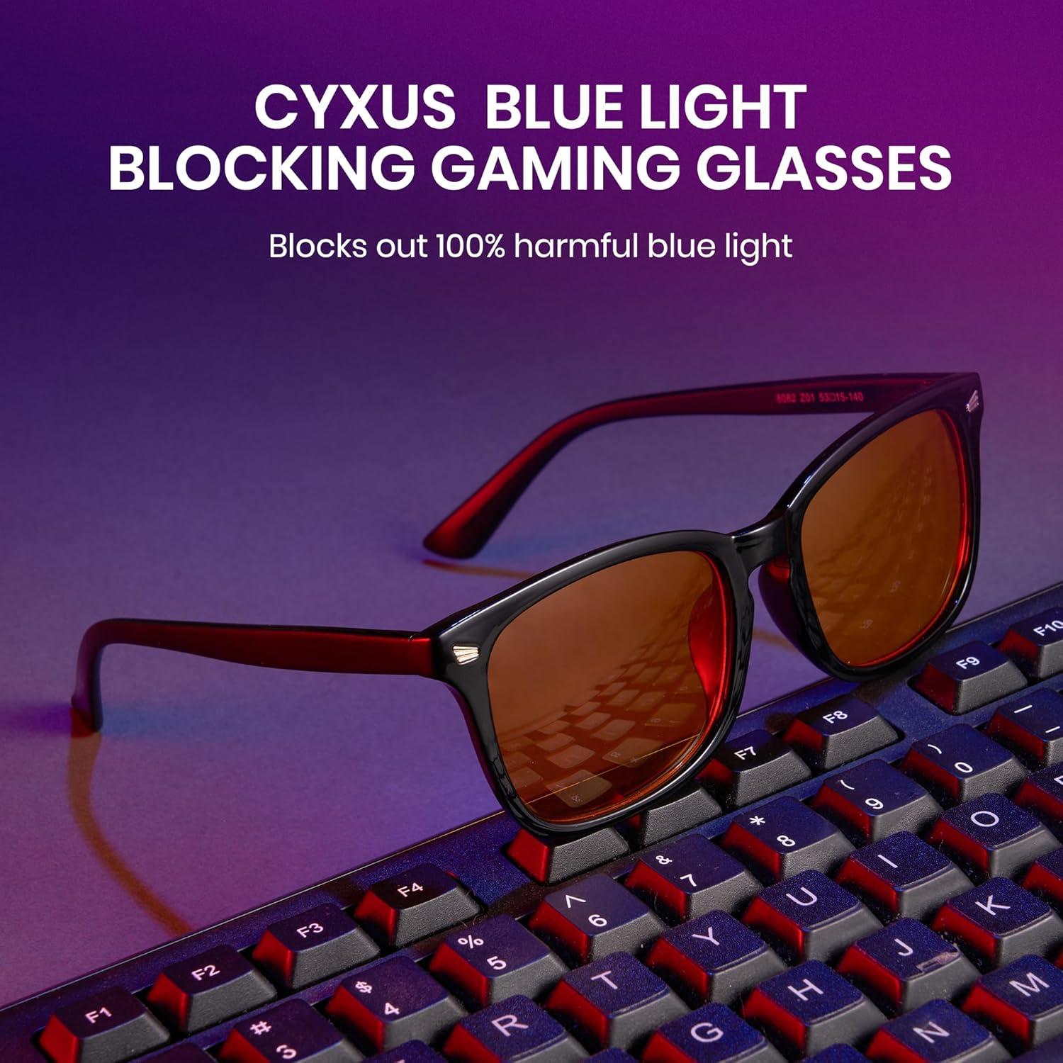 Gafas de Luz Azul Cyxus 2 Pack para Gamers UV400 Naranja+Amarillo