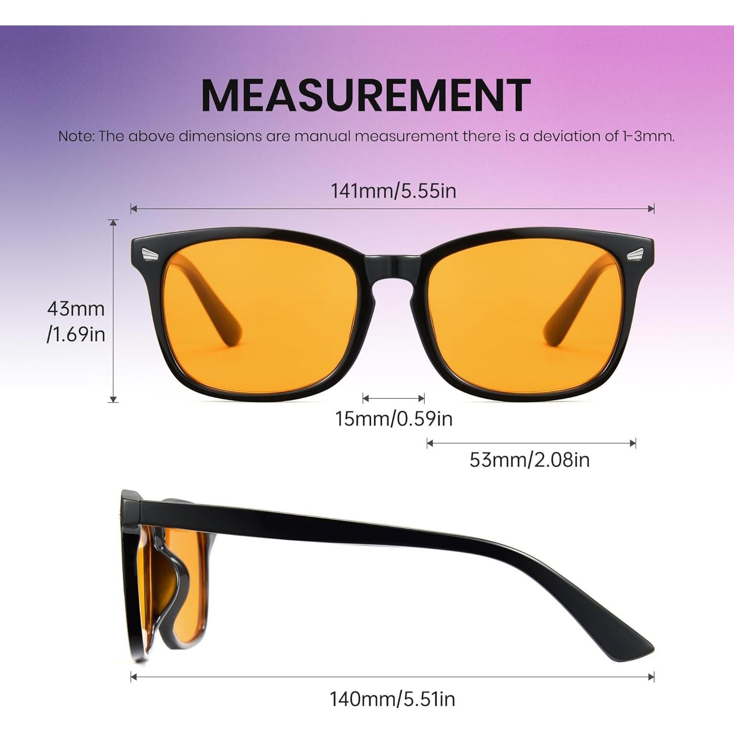 Gafas de Luz Azul Cyxus 2 Pack para Gamers UV400 Naranja+Amarillo
