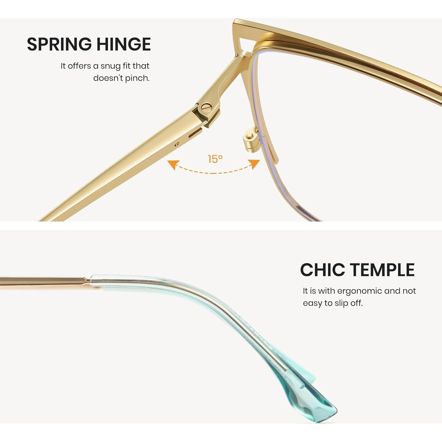 Gafas de bloqueo de luz azul Cyxus para mujeres - Alivio fatiga ocular