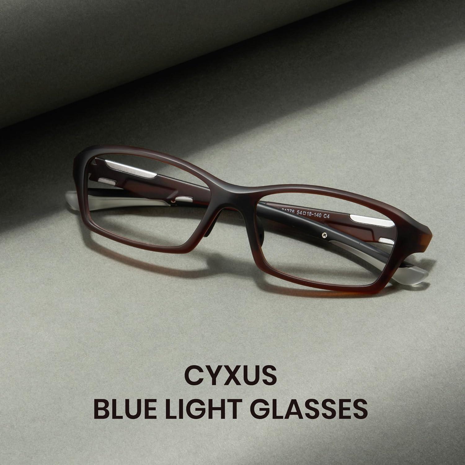 Gafas de luz azul Cyxus con marco TR y lente clara, protección UV