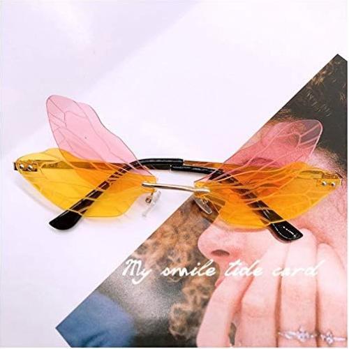 Gafas de sol sin montura BOJOD para mujeres, diseño libélula