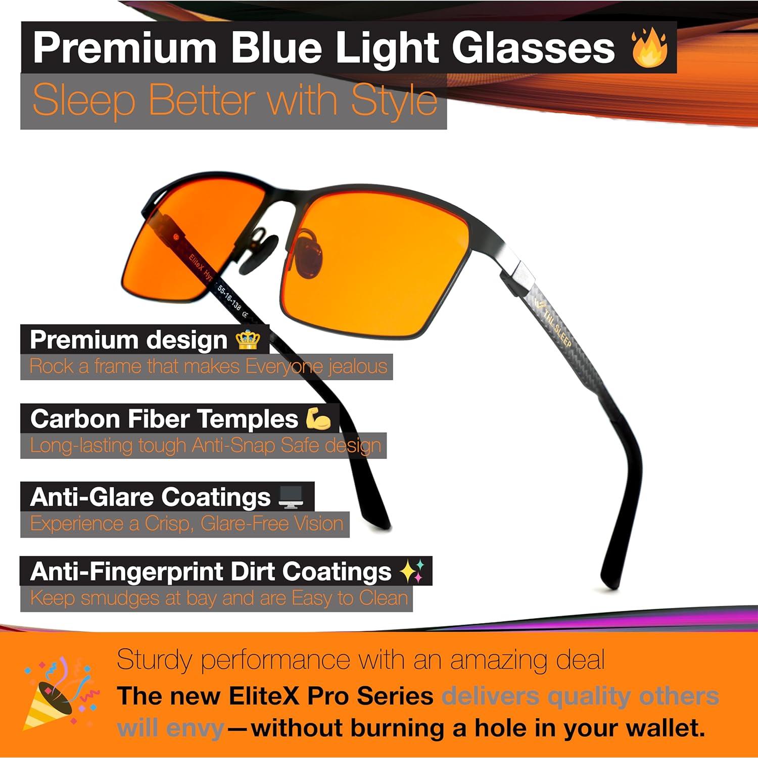 Gafas de bloqueo de luz azul EliteX Hyper naranjas 24g