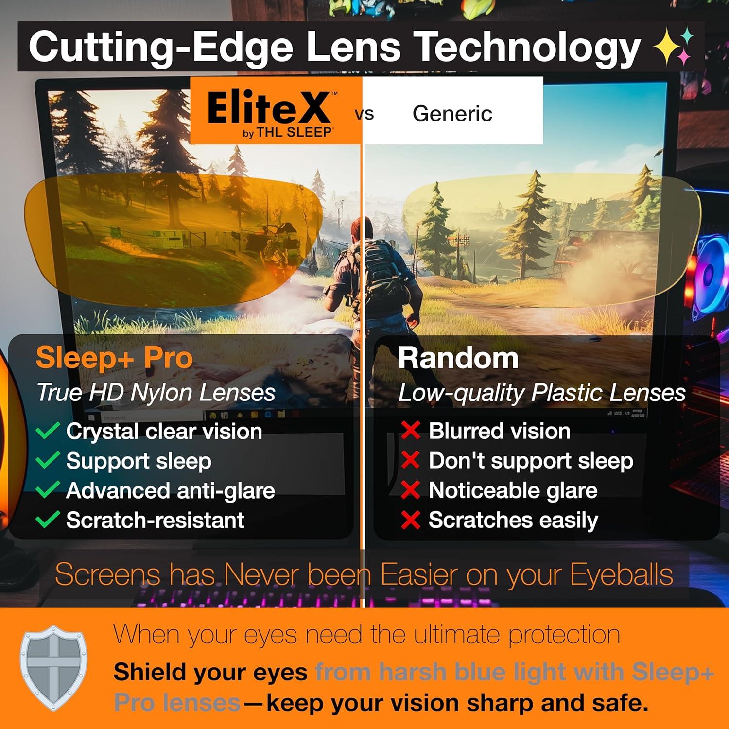 Gafas de bloqueo de luz azul EliteX Hyper naranjas 24g