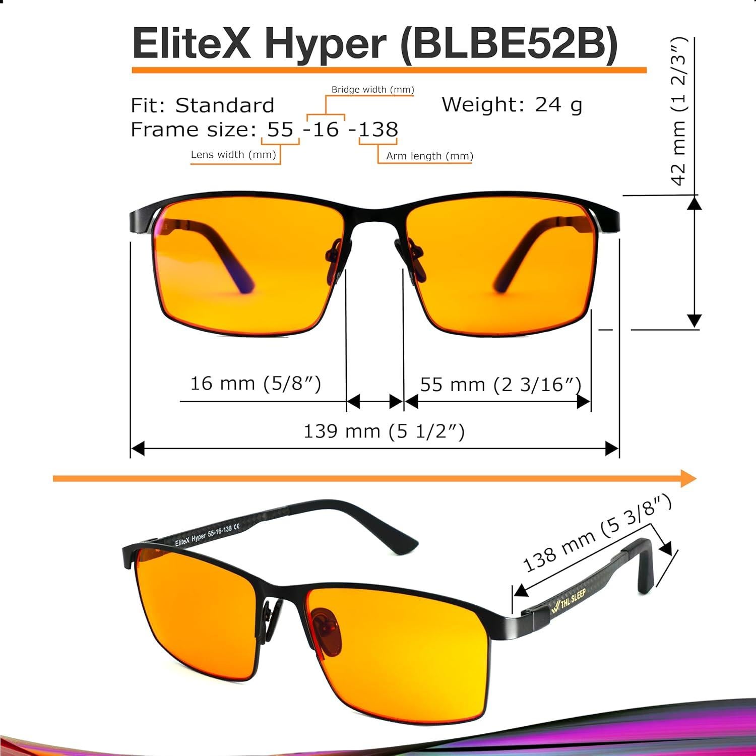 Gafas de bloqueo de luz azul EliteX Hyper naranjas 24g