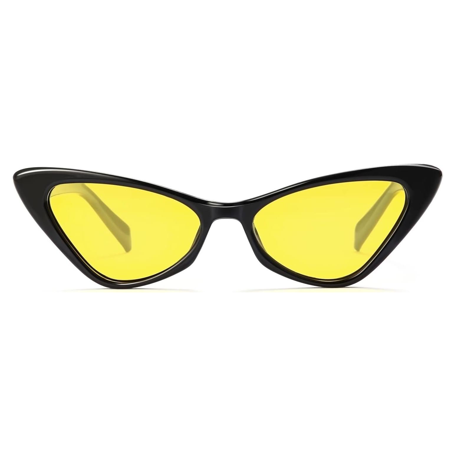 Veda Tinda Vision Cat Eye Sunglasses for Women Tinted Polarized Retro Rave Large Cateye Vintage Womens Glasses UV Protection