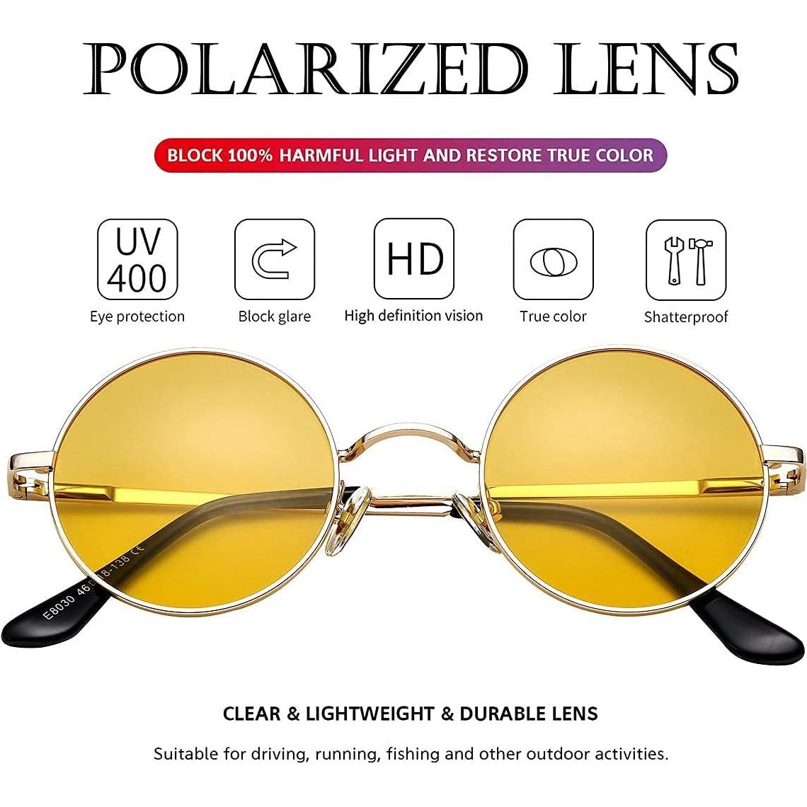 Gafas de sol redondas polarizadas PORADAY UV400 para mujer