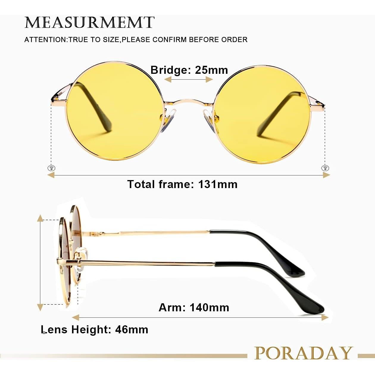 Gafas de sol redondas polarizadas PORADAY UV400 para mujer