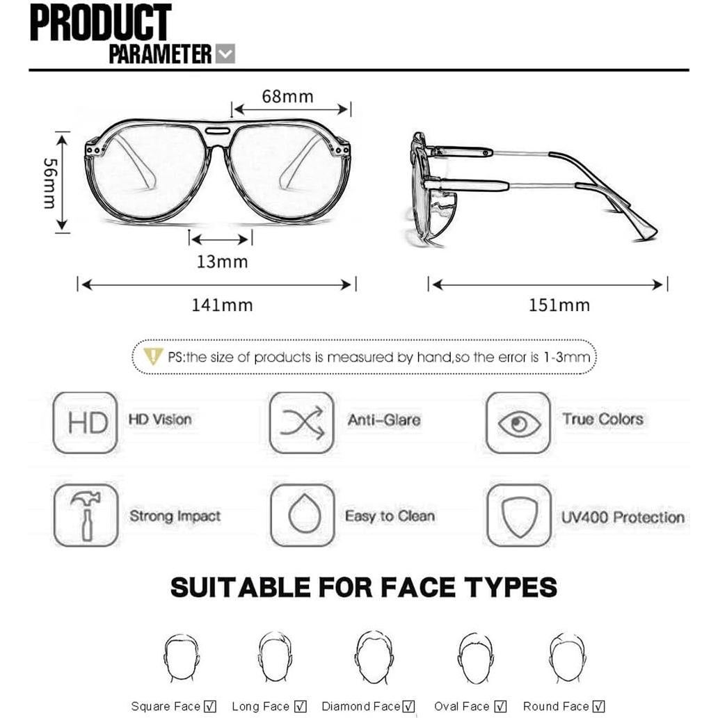 Gafas de sol aviador retro BS1600 con protección UV400