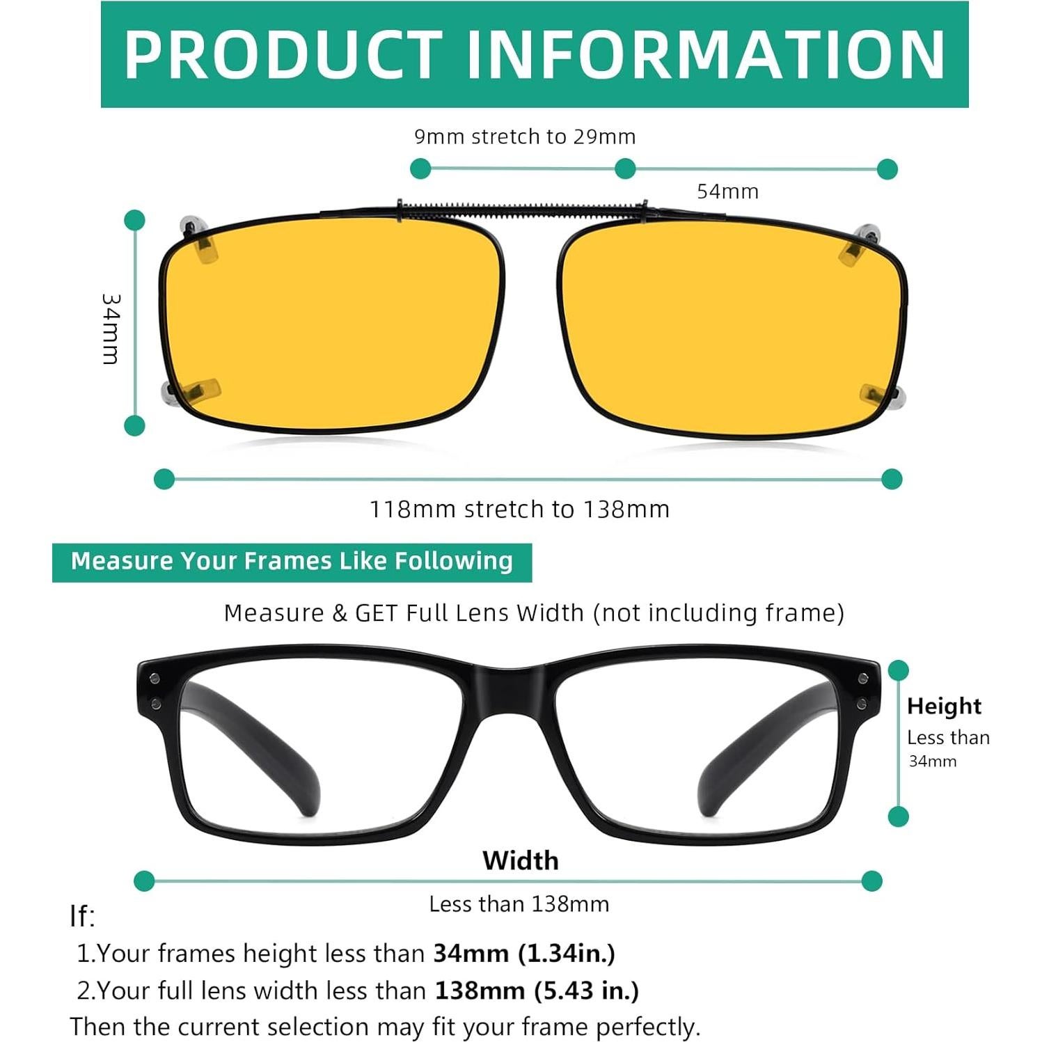 Eyekepper Gafas de Sol Polarizadas Clip Resorte 54x34mm