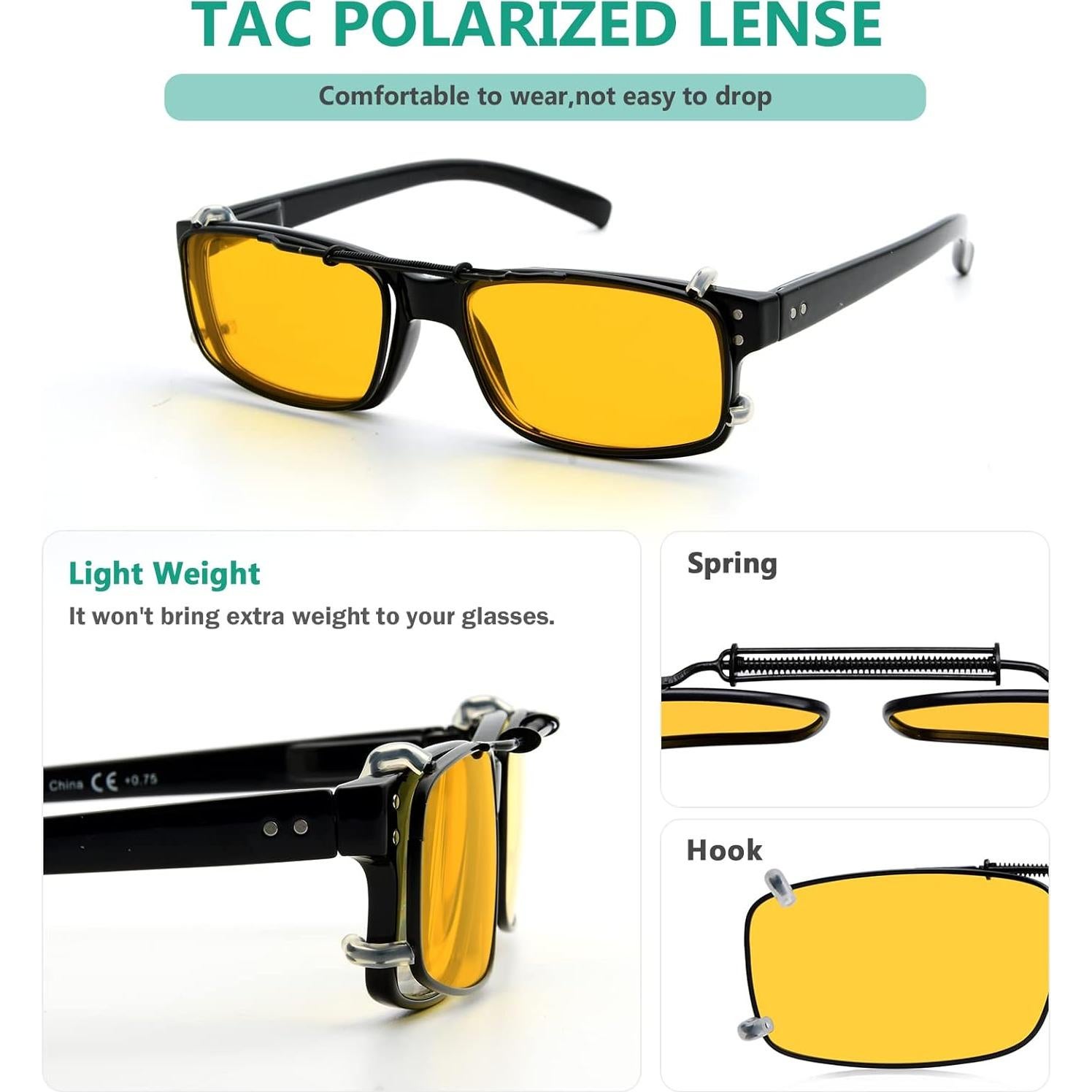 Eyekepper Gafas de Sol Polarizadas Clip Resorte 54x34mm