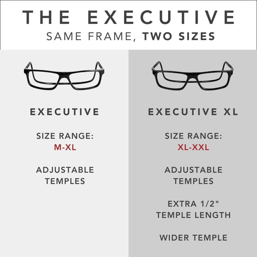 Gafas de lectura magnéticas CliC Ejecutivo XL 1.5x Gris