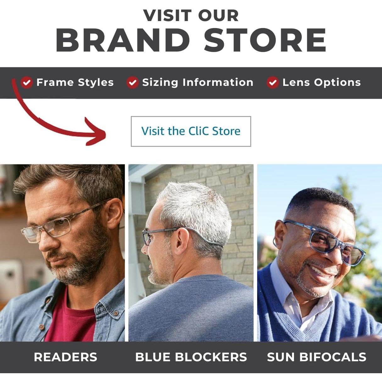 Gafas de Lectura Magnéticas CliC Taku S-XL Color Champán