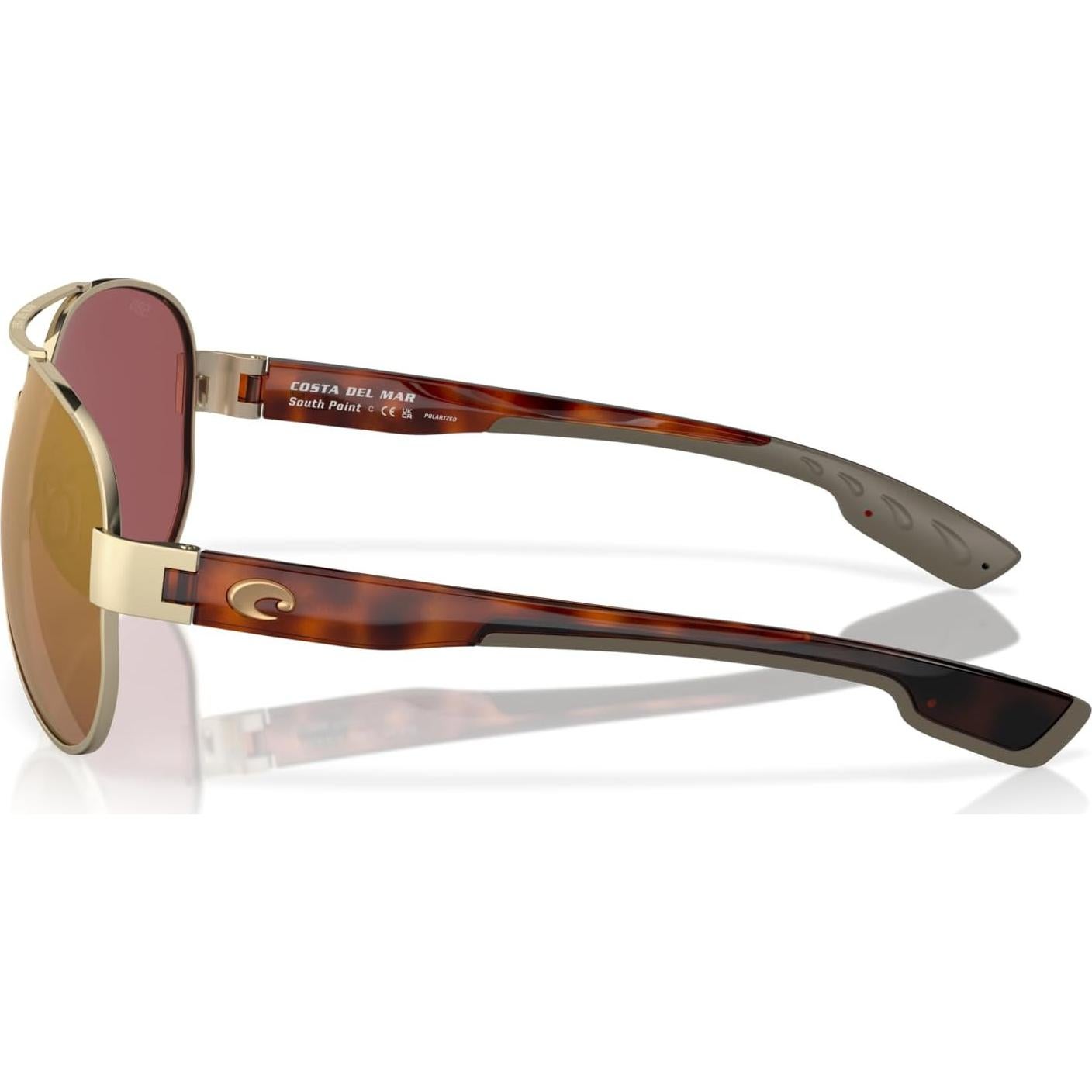 Gafas de sol aviador Costa Del Mar South Point 580G doradas