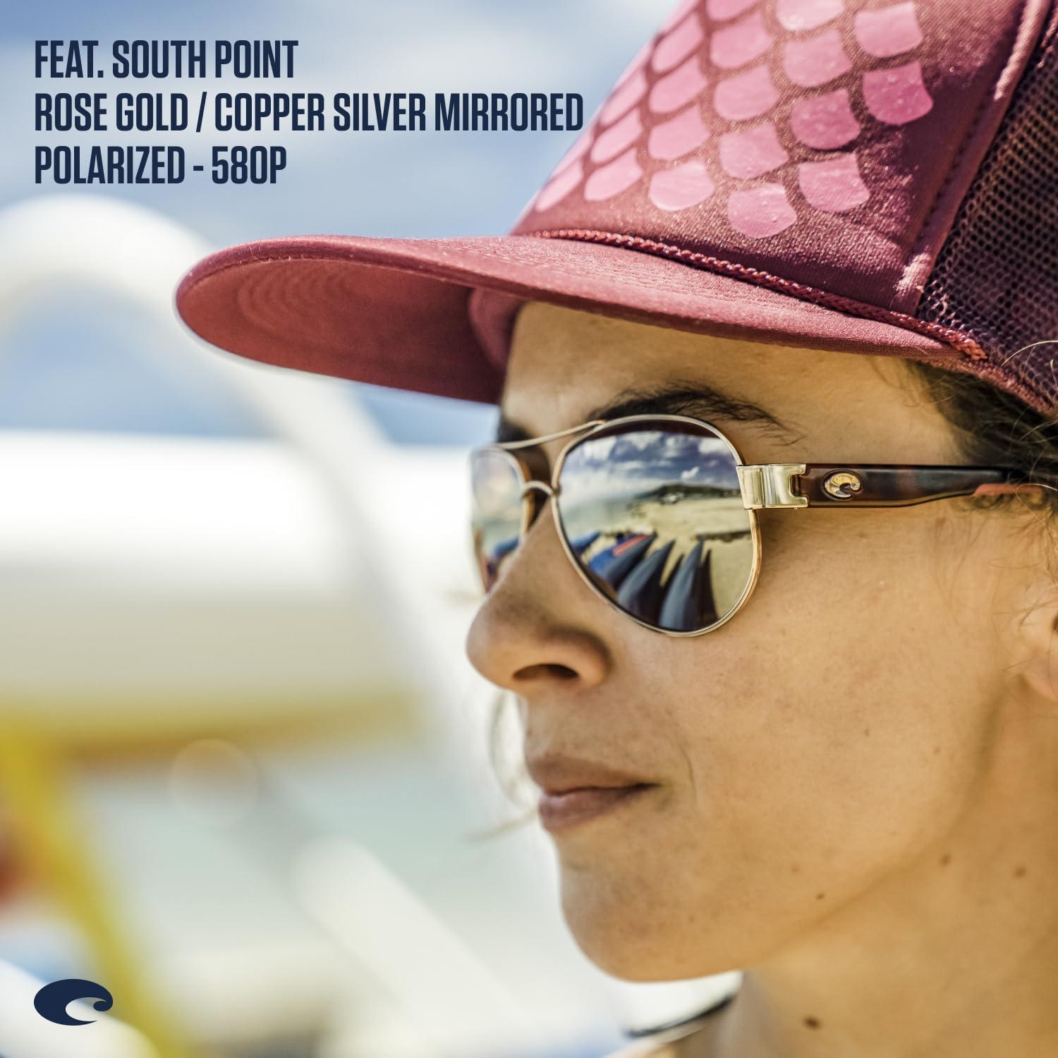 Gafas de sol aviador Costa Del Mar South Point 580G doradas