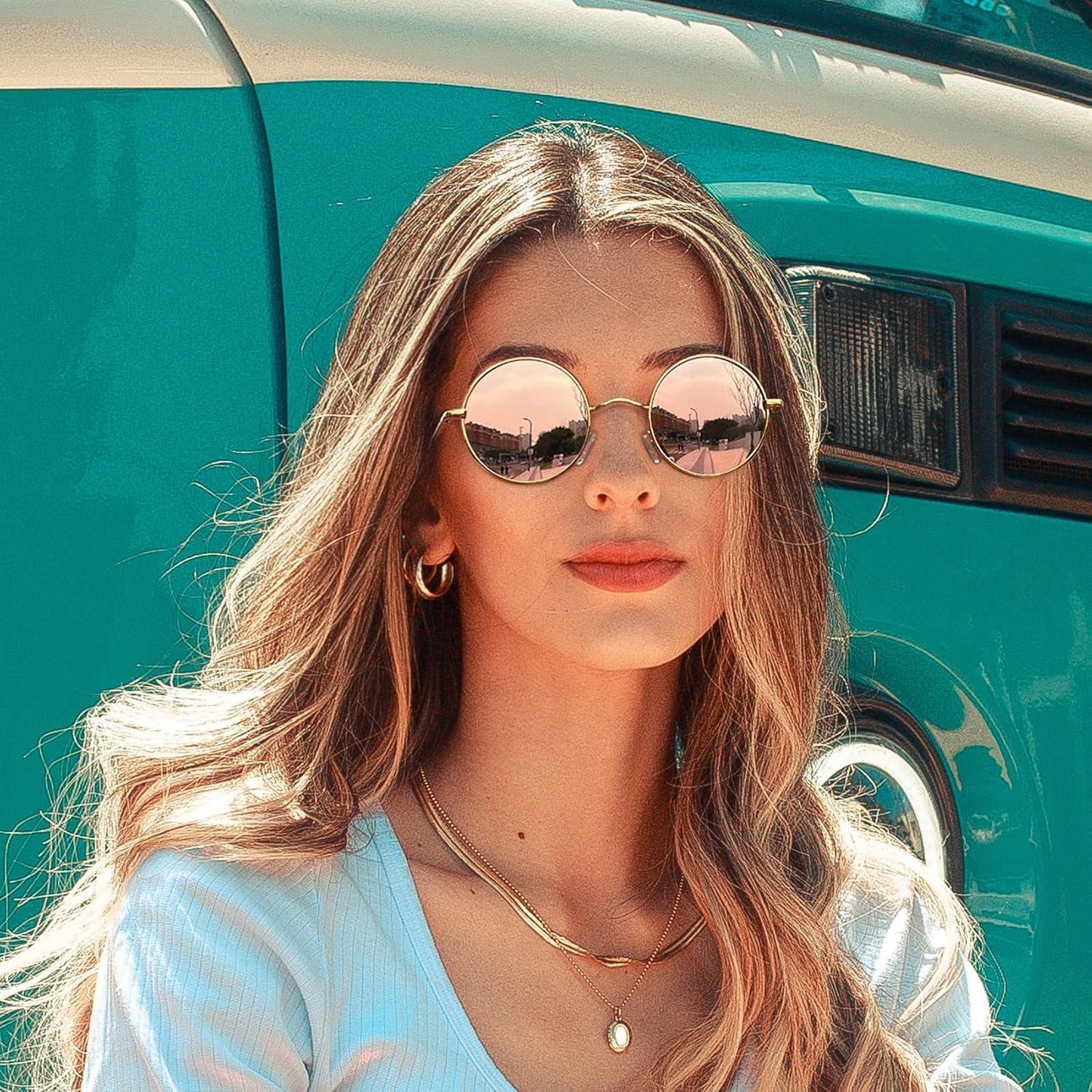 Gafas de sol redondas polarizadas KANASTAL UV400 para hombres