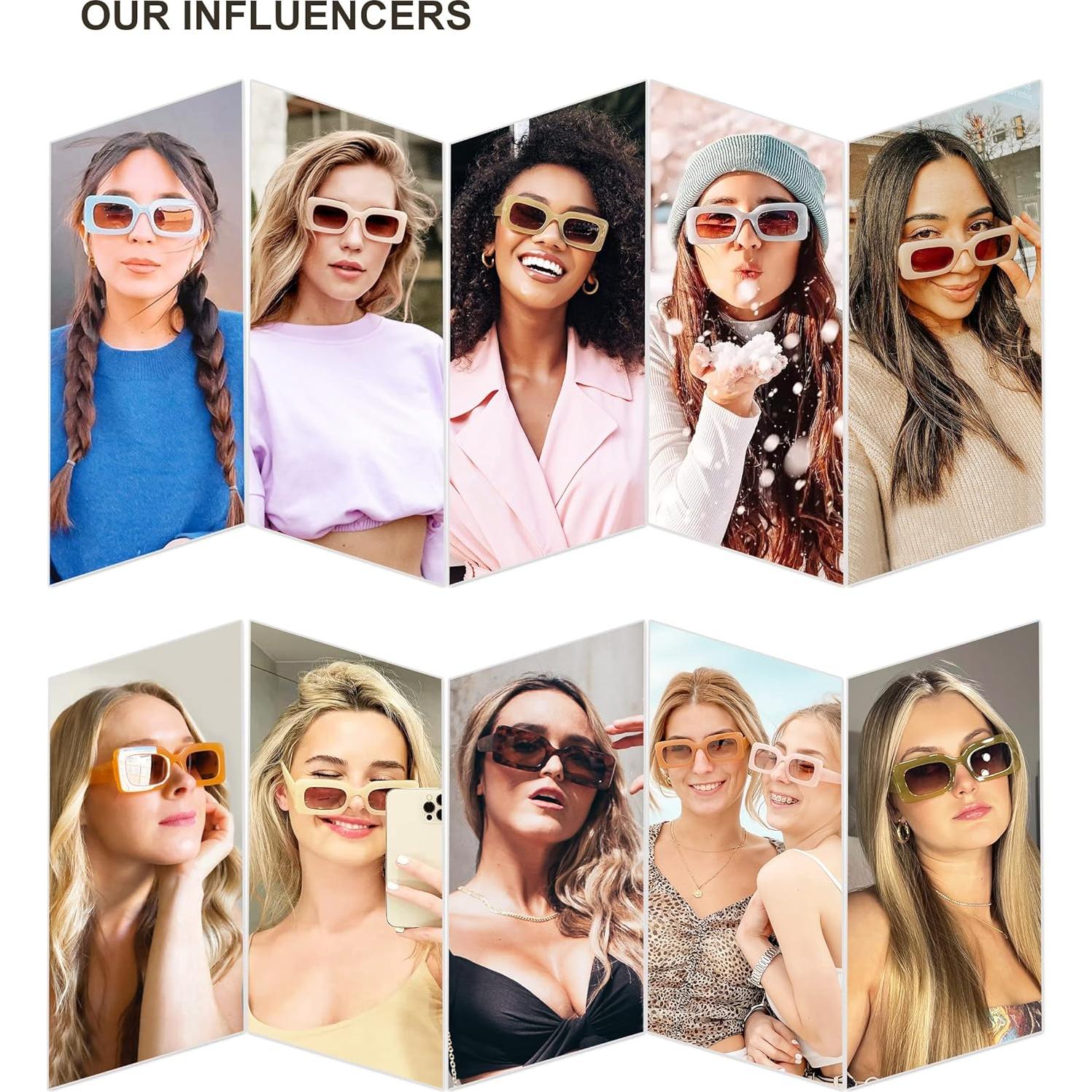 Gafas de Sol Rectangulares SOJOS UV400 Nude para Mujer