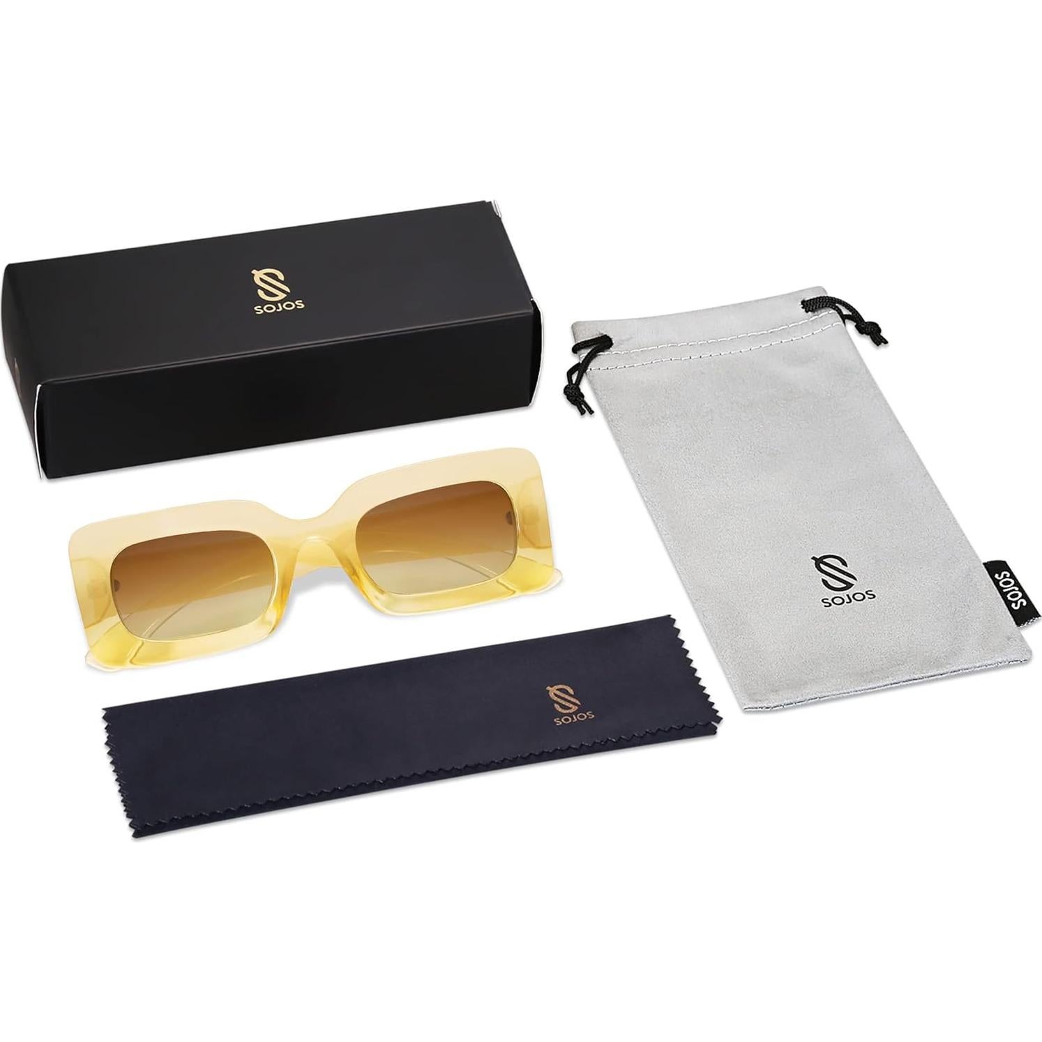 Gafas de Sol Rectangulares SOJOS UV400 Nude para Mujer