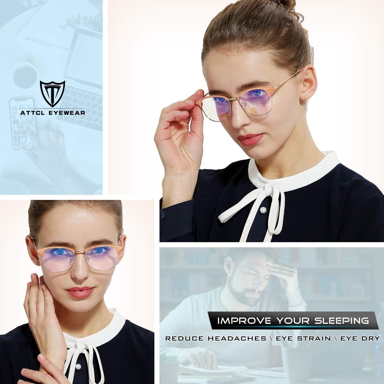 Gafas de Bloqueo de Luz Azul ATTCL Modelo 8001 Rosa Oro