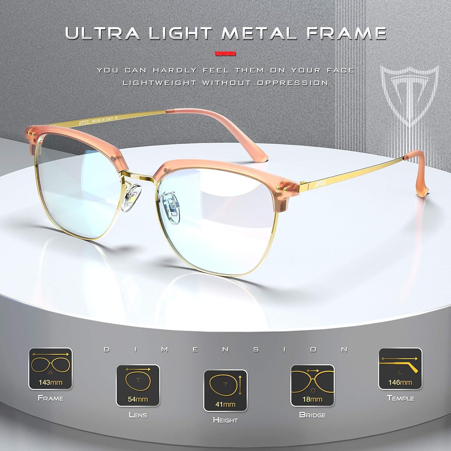 Gafas de Bloqueo de Luz Azul ATTCL Modelo 8001 Rosa Oro