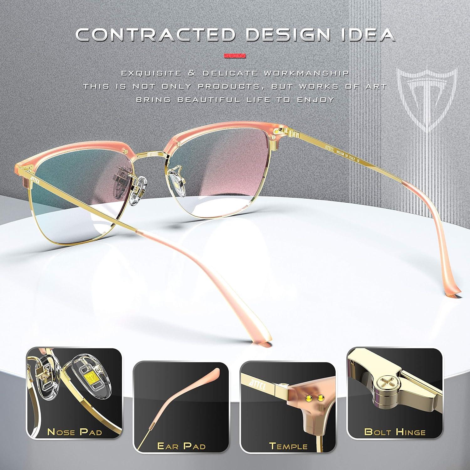 Gafas de Bloqueo de Luz Azul ATTCL Modelo 8001 Rosa Oro