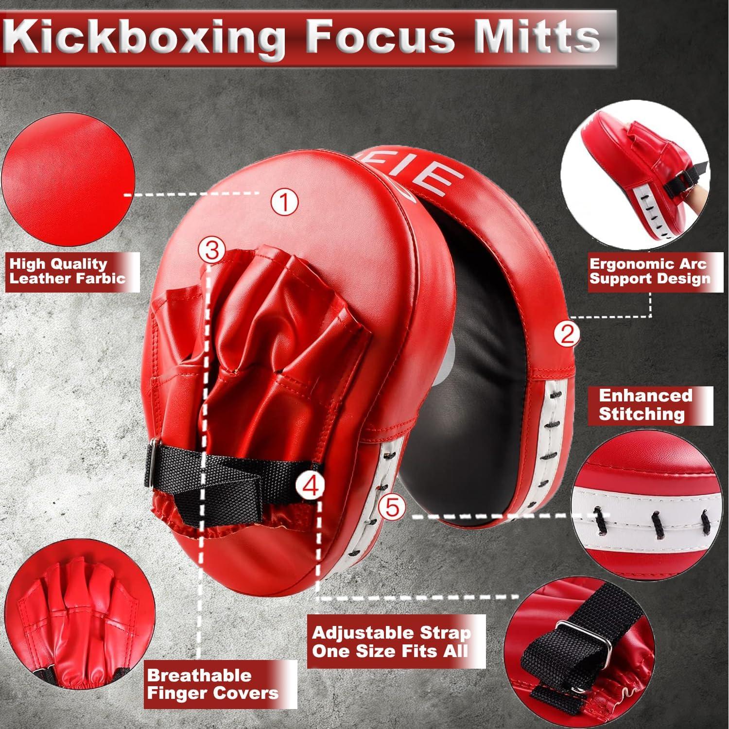 Juego de Almohadillas de Boxeo Cyfie 3-en-1 para Kickboxing