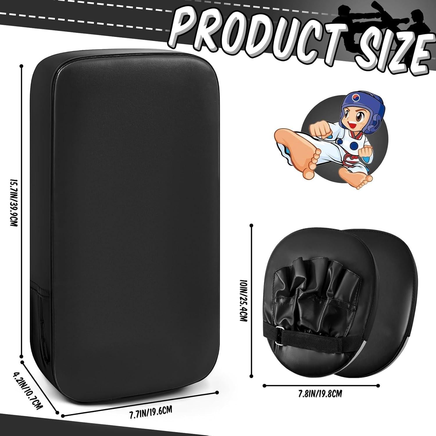 Poen 7 en 1 Almohadillas de Taekwondo y Boxeo - Negro