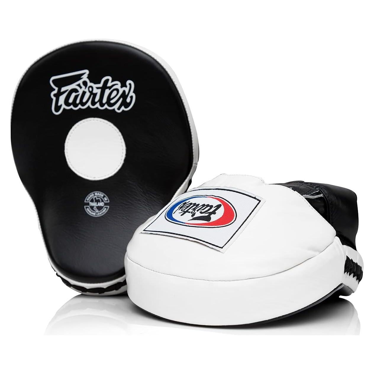 Mitones de Enfoque Contorneados Fairtex - Cuero Sintético, Negro/Blanco