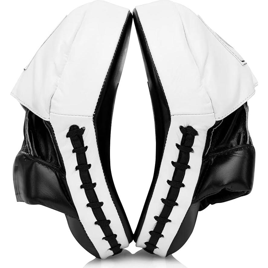 Mitones de Enfoque Contorneados Fairtex - Cuero Sintético, Negro/Blanco
