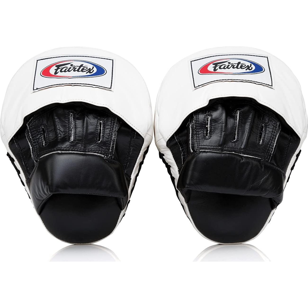 Mitones de Enfoque Contorneados Fairtex - Cuero Sintético, Negro/Blanco