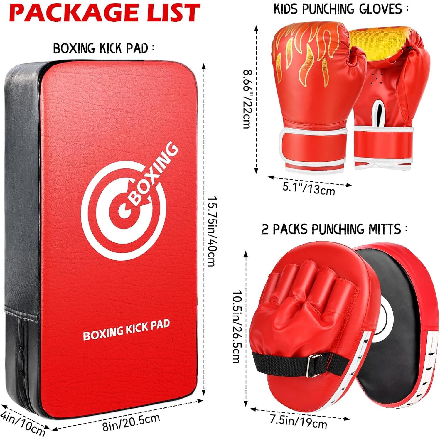 Juego de Guantes de Boxeo YORWHIN 3 en 1 para Niños