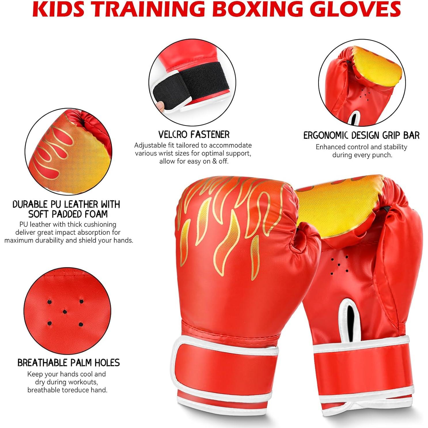 Juego de Guantes de Boxeo YORWHIN 3 en 1 para Niños