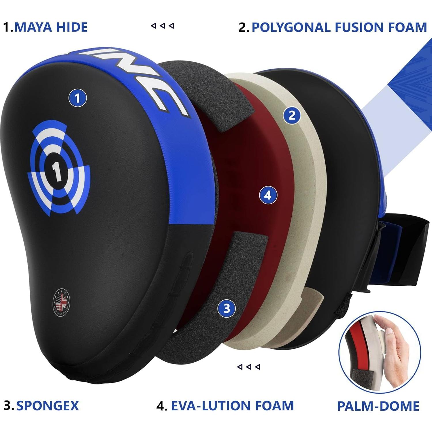 Guantes de Boxeo RDX-FPR-T1UB de Cuero Maya para MMA y Kickboxing