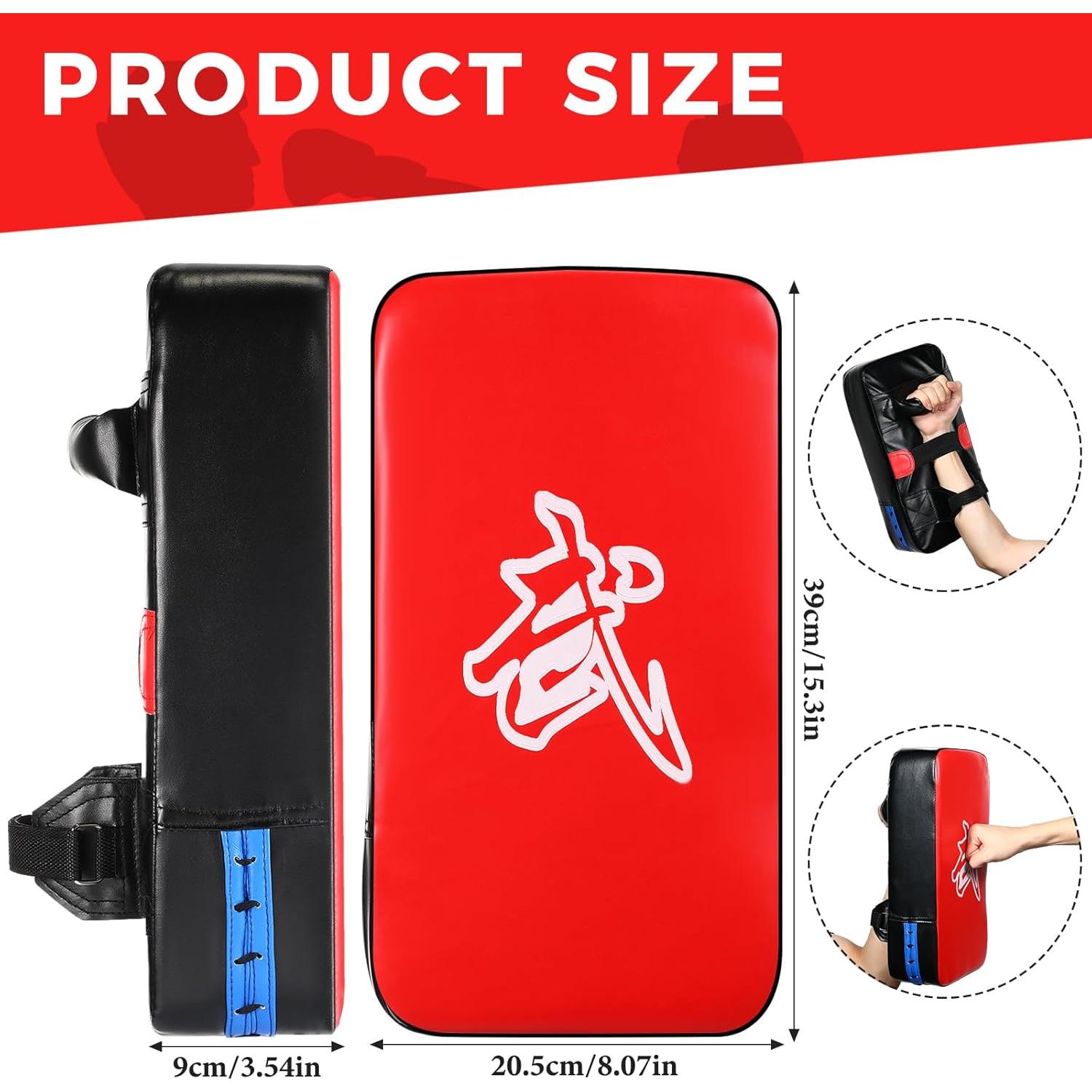 Almohadillas de Patada Taekwondo Poen 3 Pcs PU Rojo