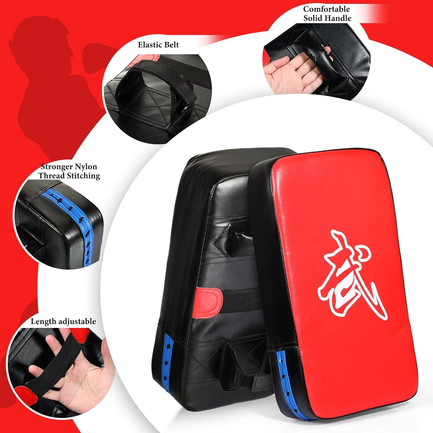 Almohadillas de Patada Taekwondo Poen 3 Pcs PU Rojo