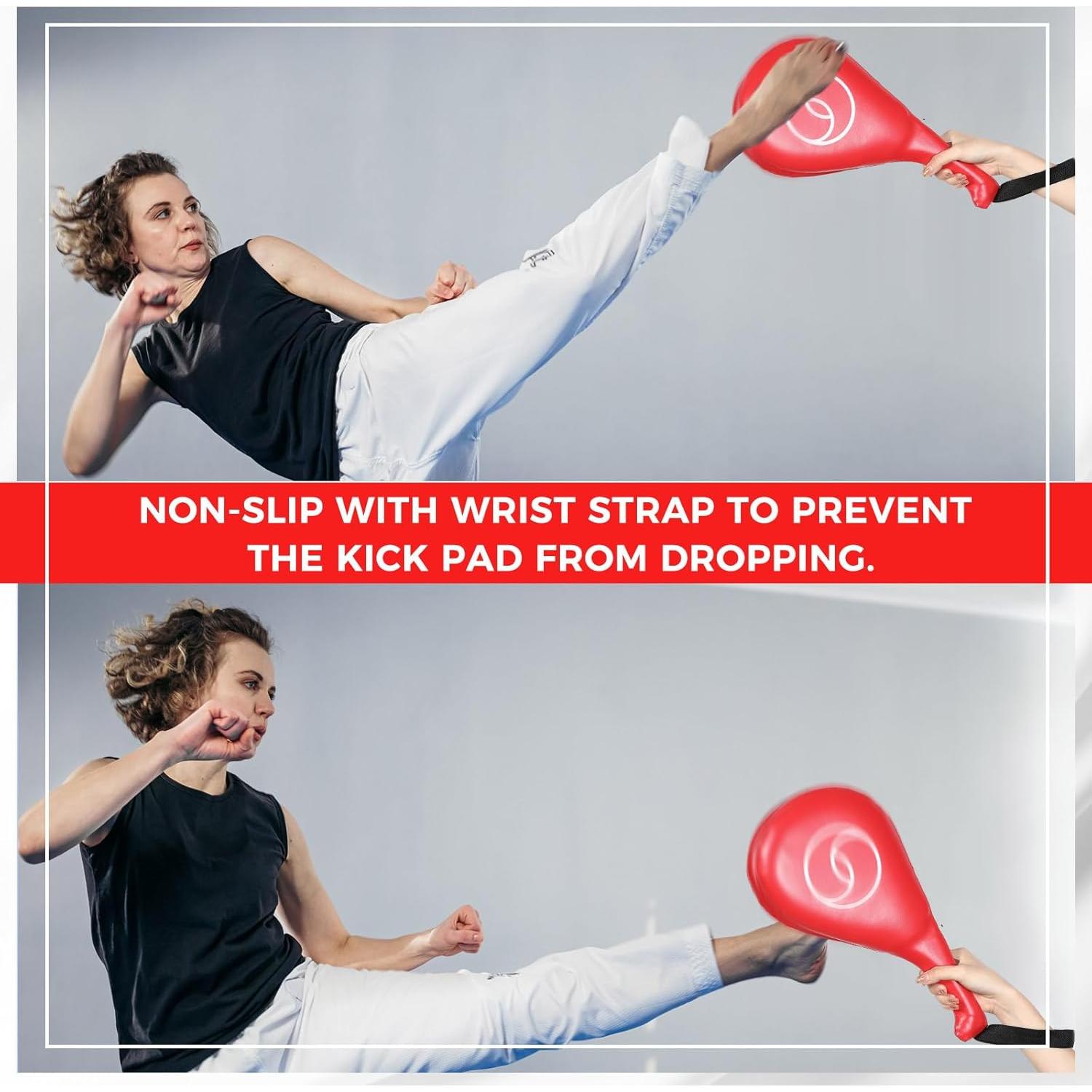 Almohadillas de Patada Taekwondo Poen 3 Pcs PU Rojo