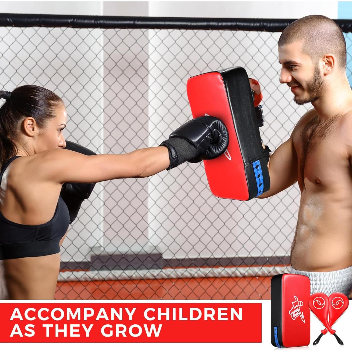 Almohadillas de Patada Taekwondo Poen 3 Pcs PU Rojo