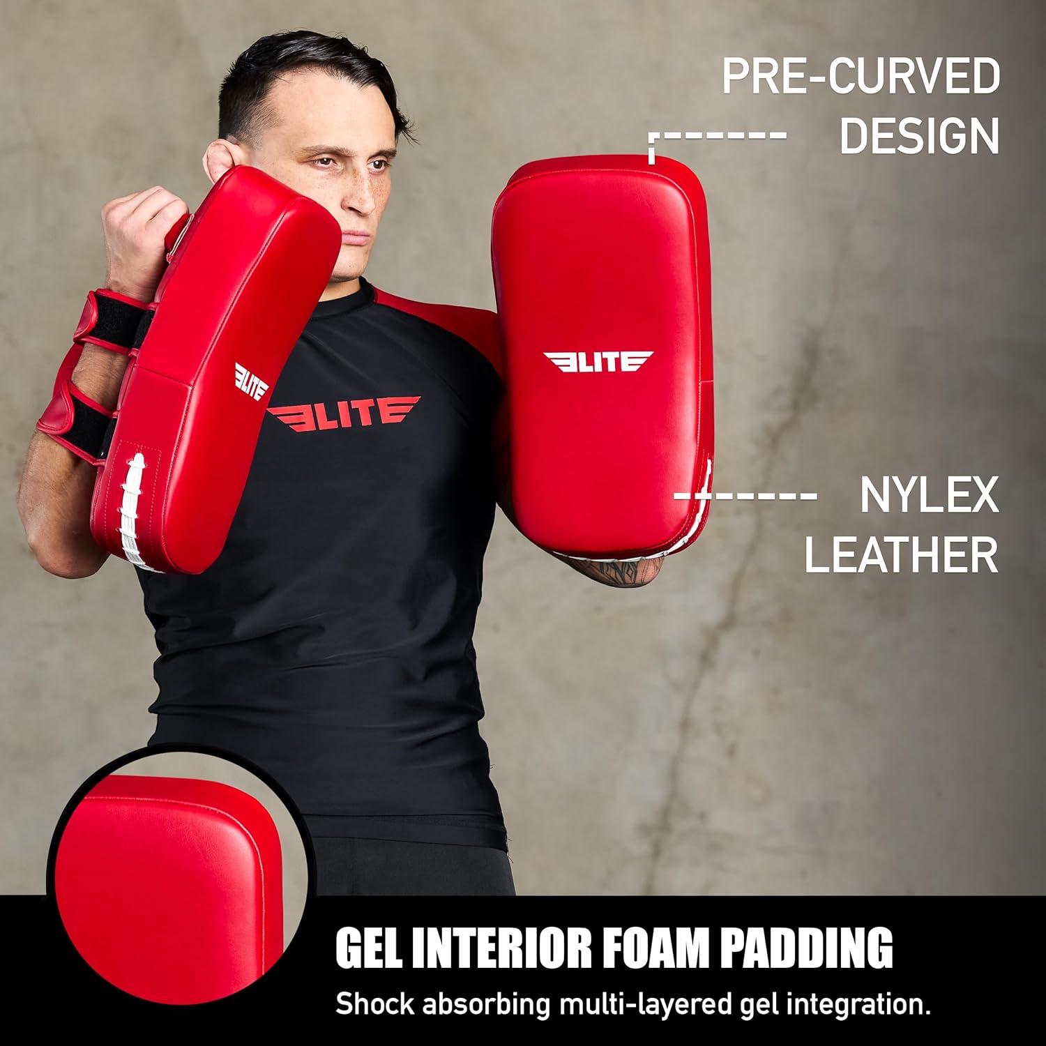 Almohadilla de Patadas Muay Thai Elite Sports Roja 40x21cm