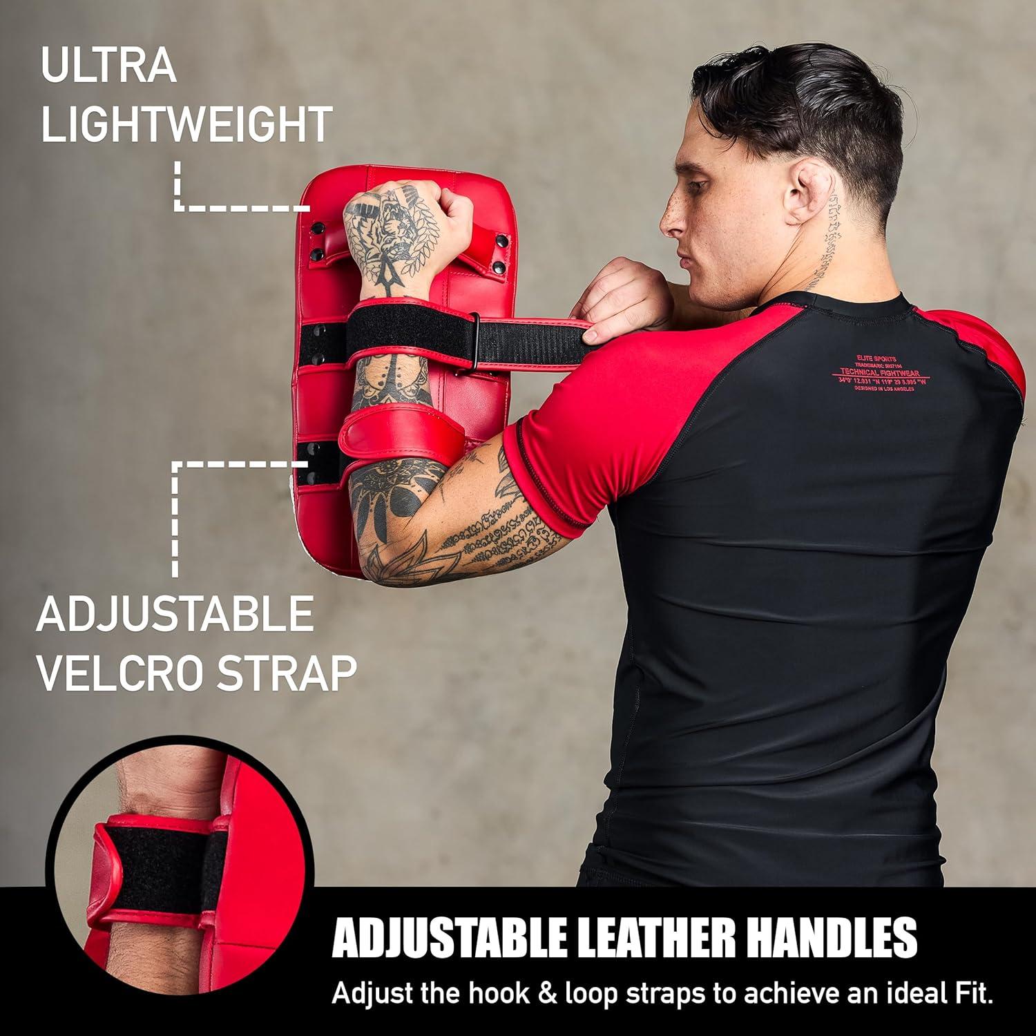 Almohadilla de Patadas Muay Thai Elite Sports Roja 40x21cm