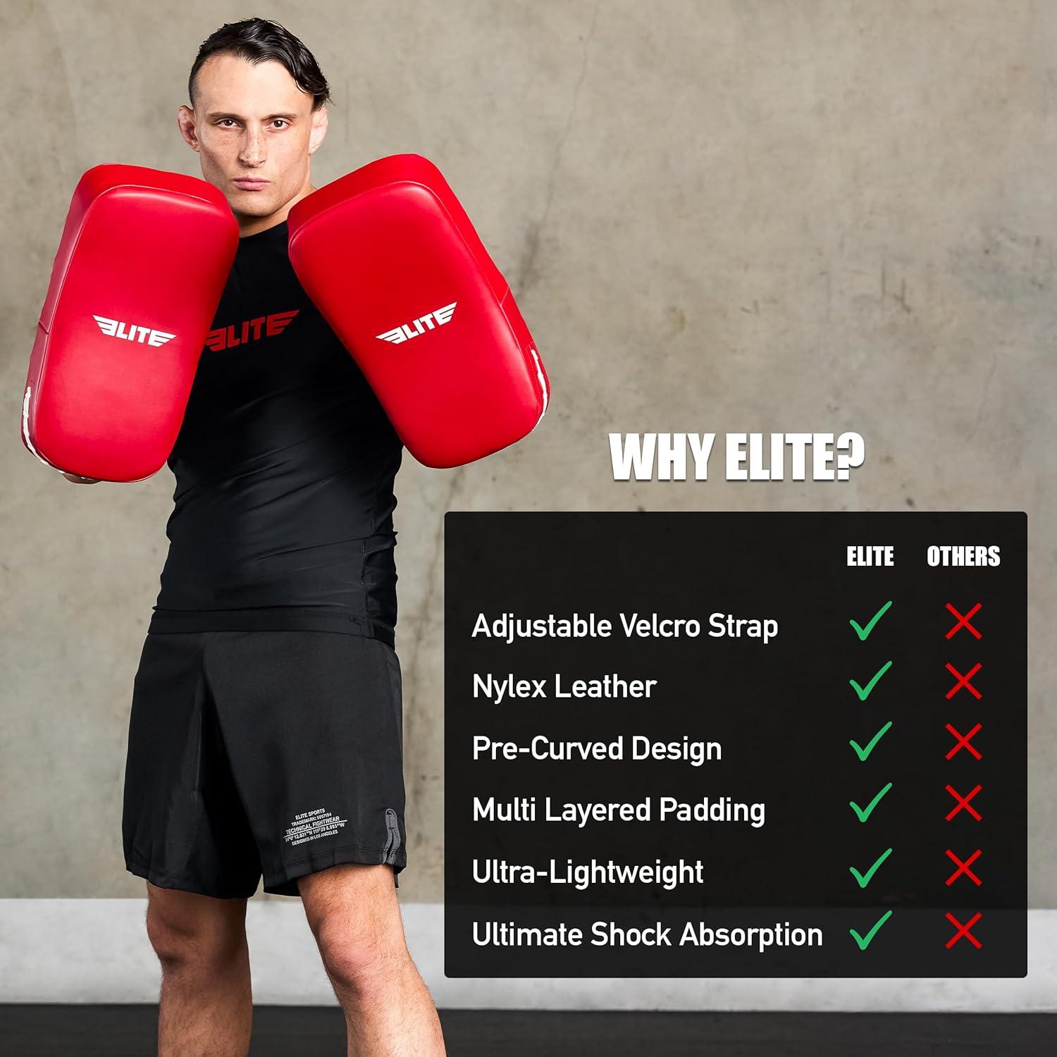 Almohadilla de Patadas Muay Thai Elite Sports Roja 40x21cm