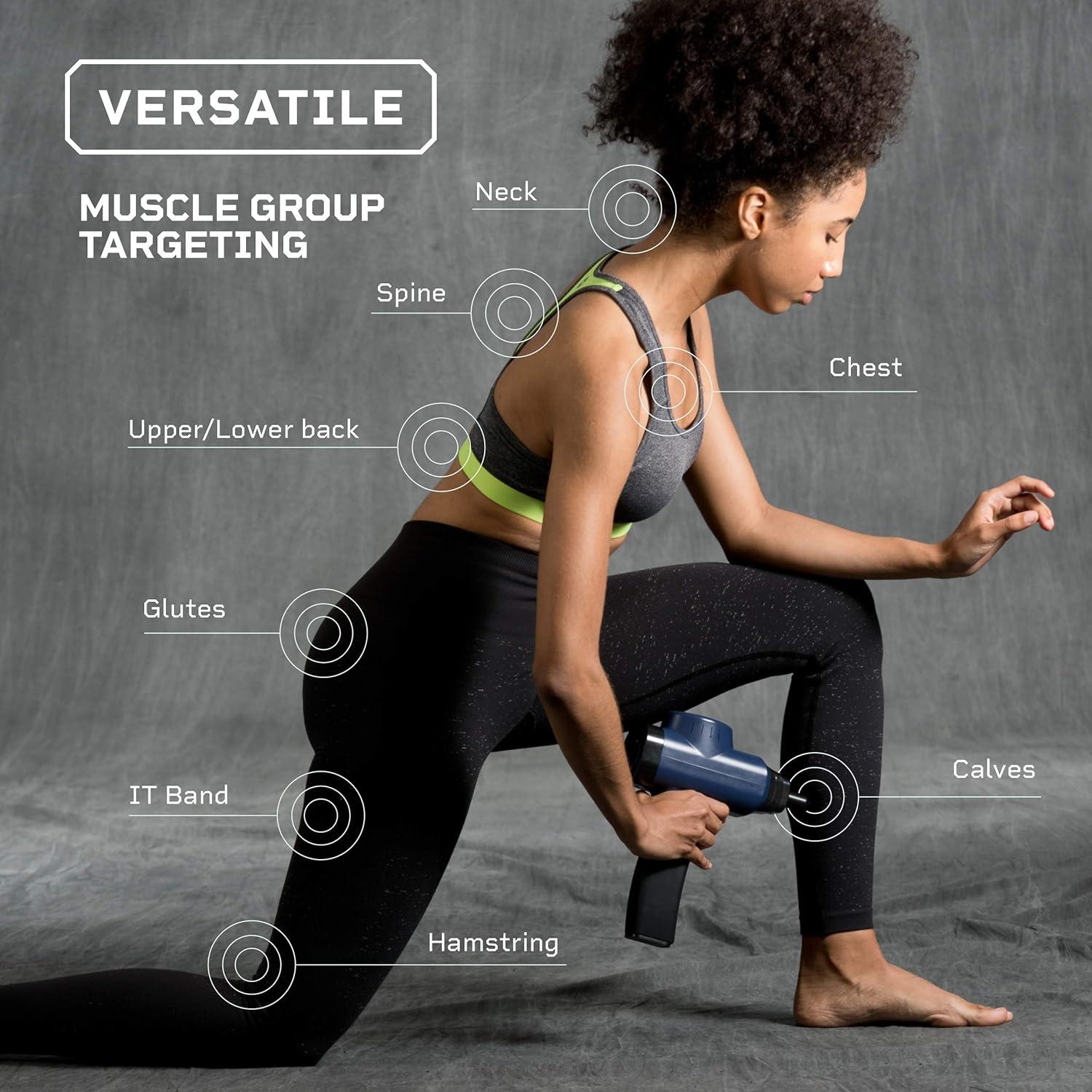 LifePro Pistola de Masaje Percusiva - 8 Accesorios y 15 Velocidades