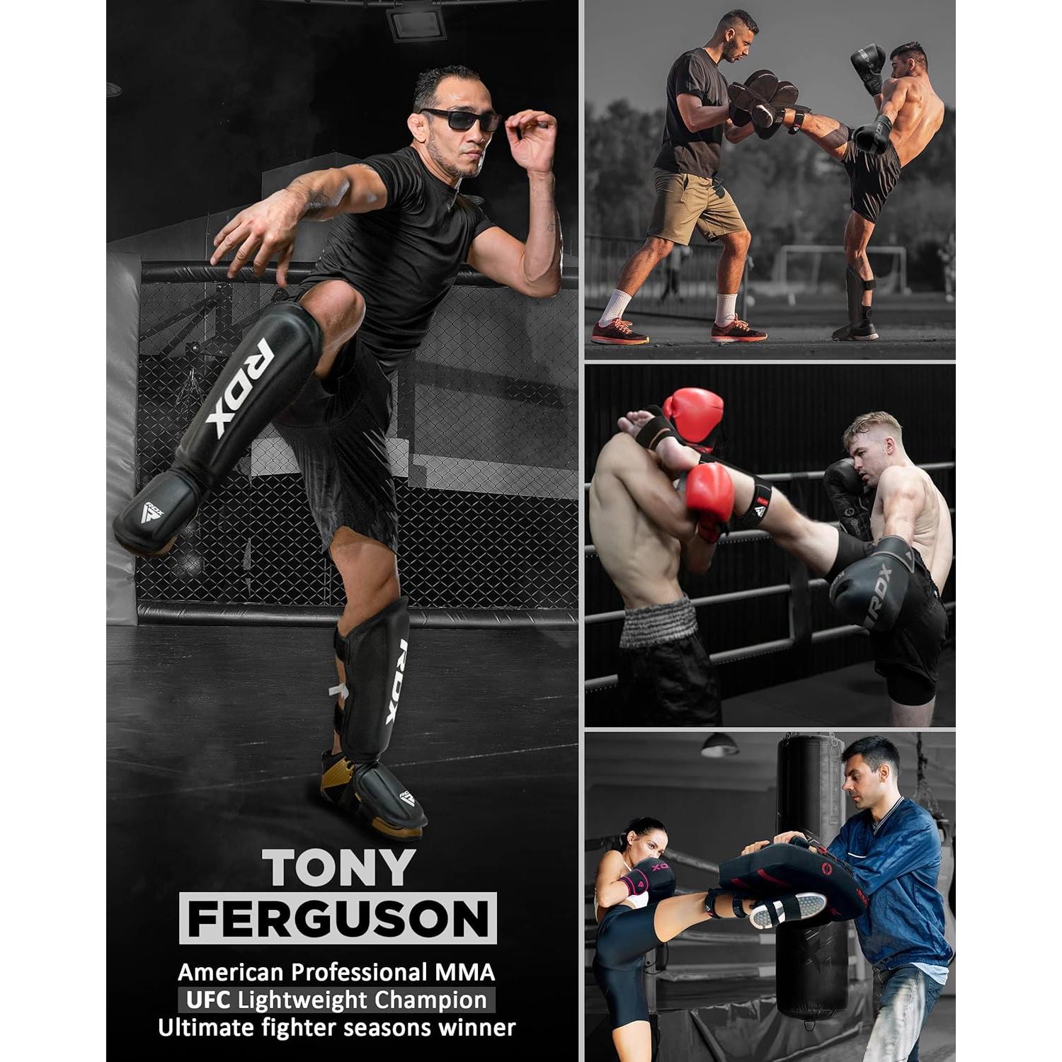 Protectores de Espinillas RDX-SGR-T1R-S Muay Thai Kickboxing