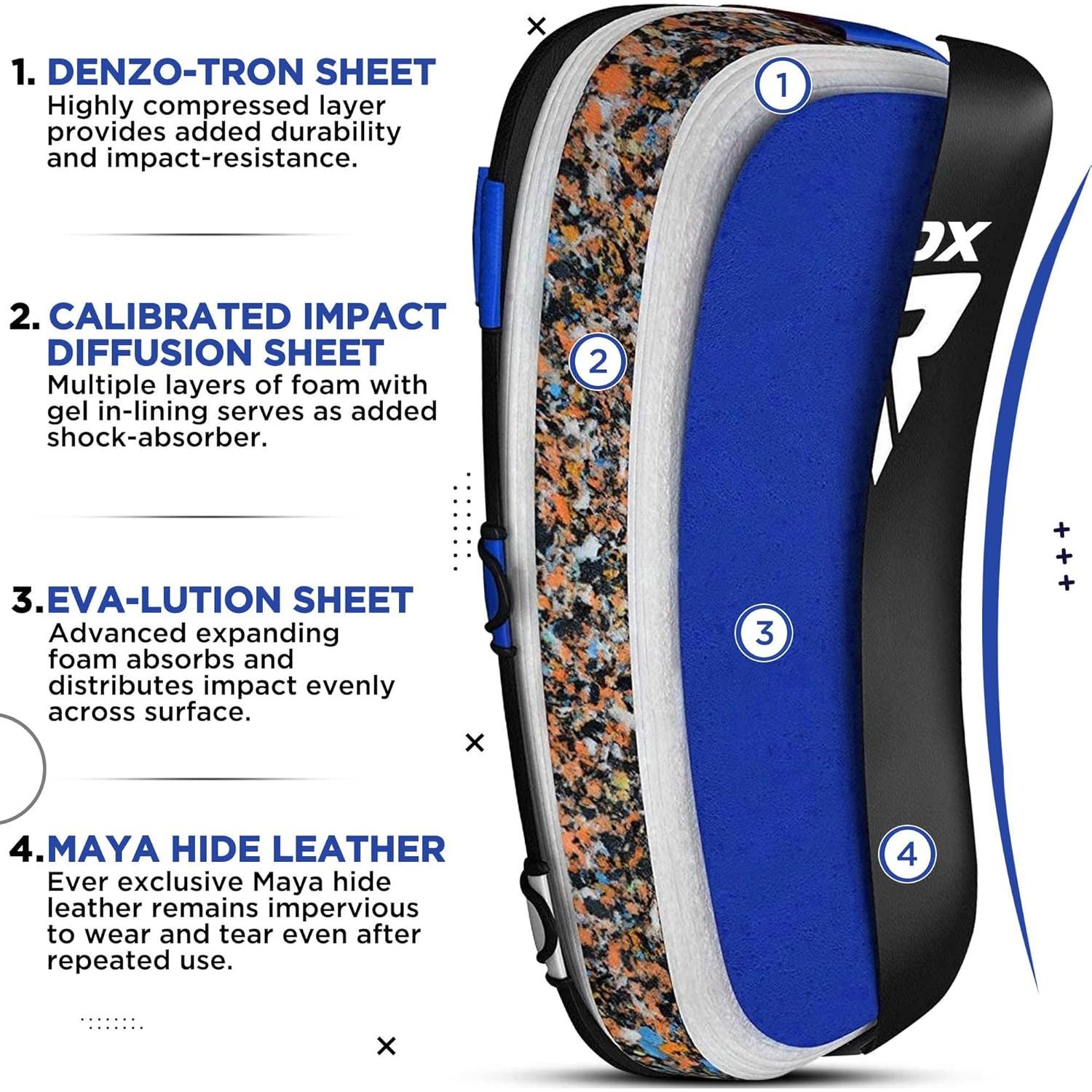 RDX Pad de Muay Thai Curvado Azul para Entrenamiento Individual