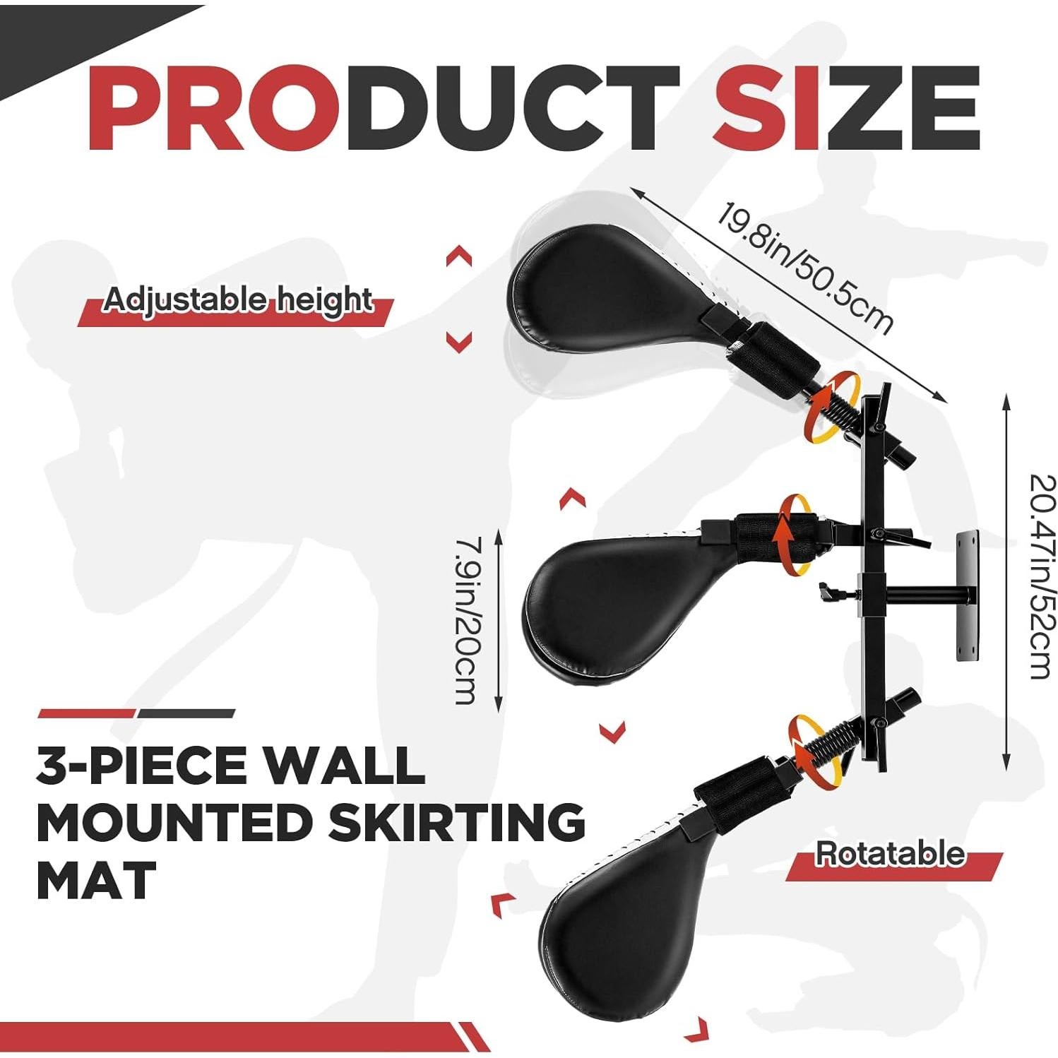 Pad de Patada de Taekwondo Seenelling - 3 Piezas, Negro