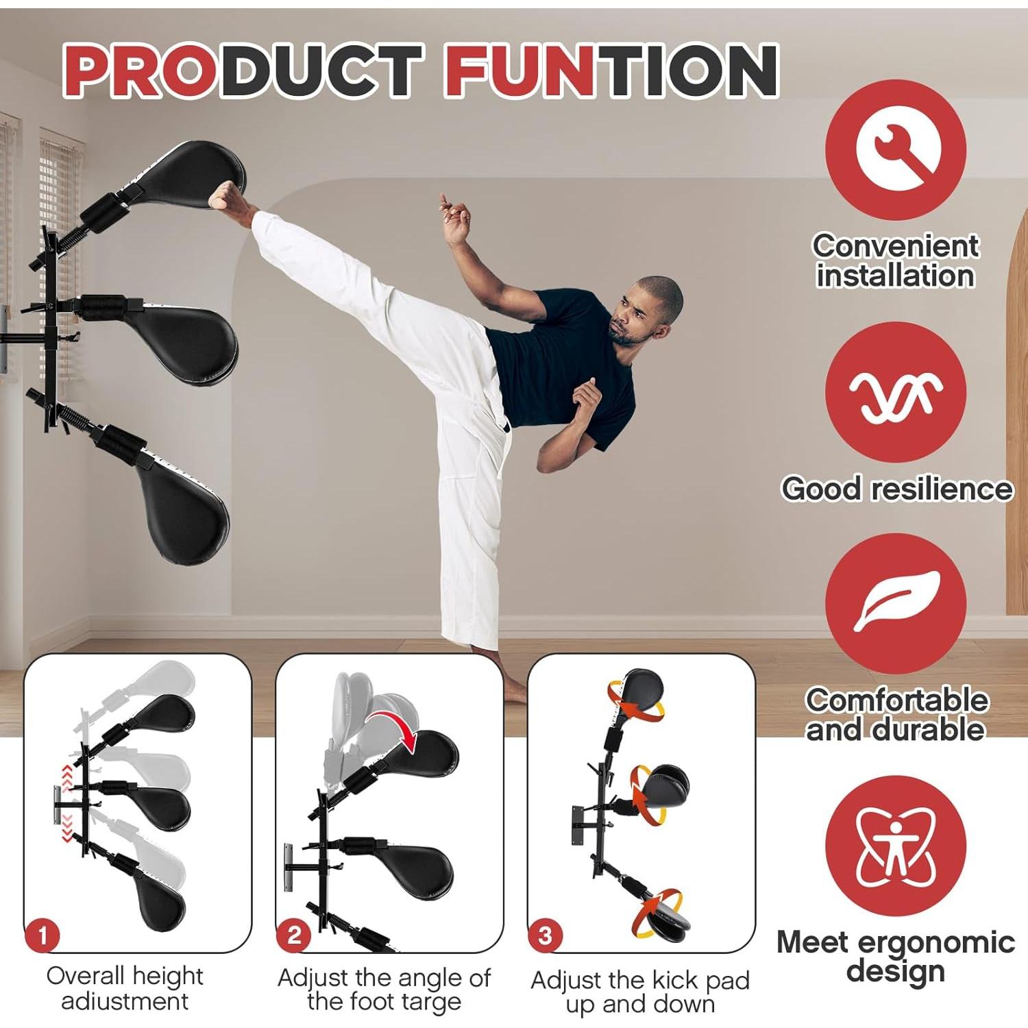 Pad de Patada de Taekwondo Seenelling - 3 Piezas, Negro