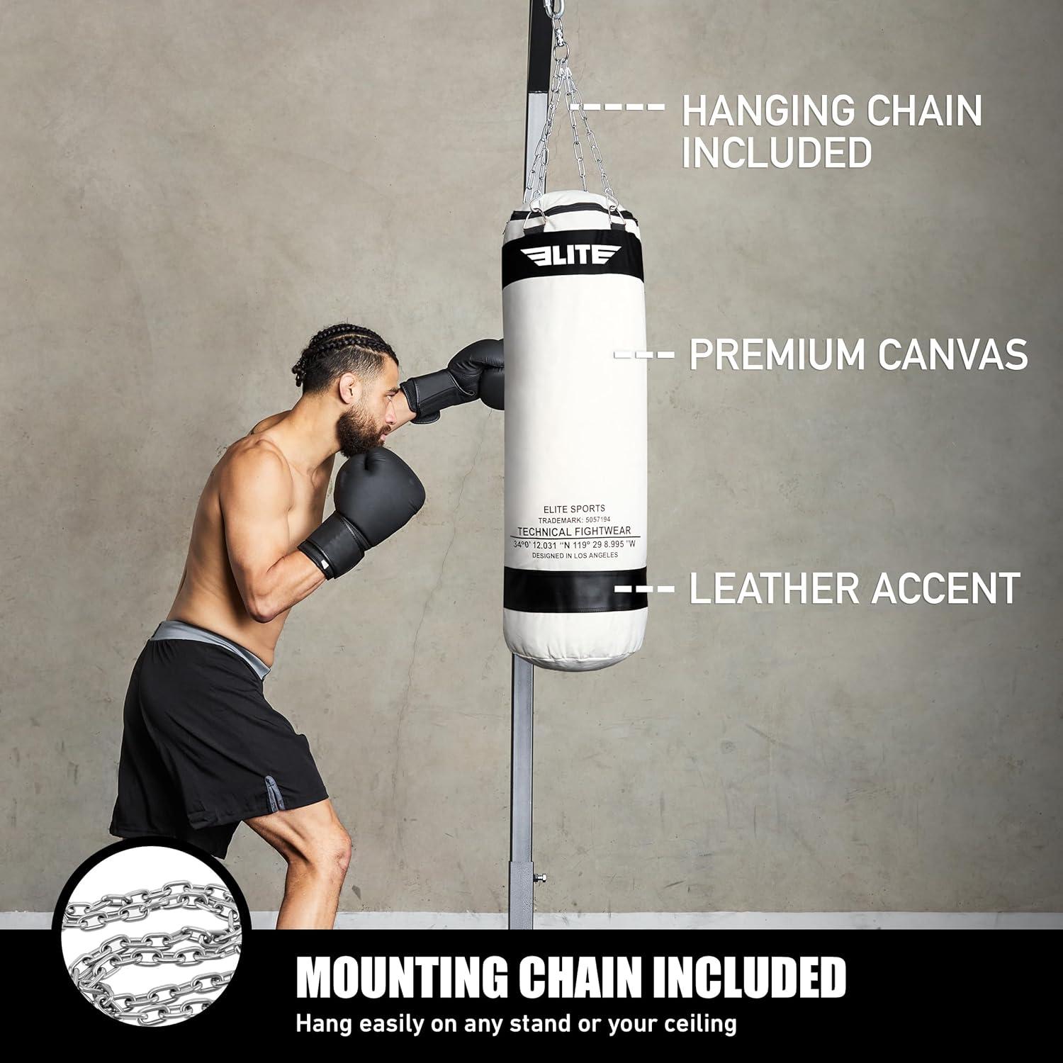 Saco de Boxeo de Lona Elite Sports 35.5x86.4cm Sin Relleno