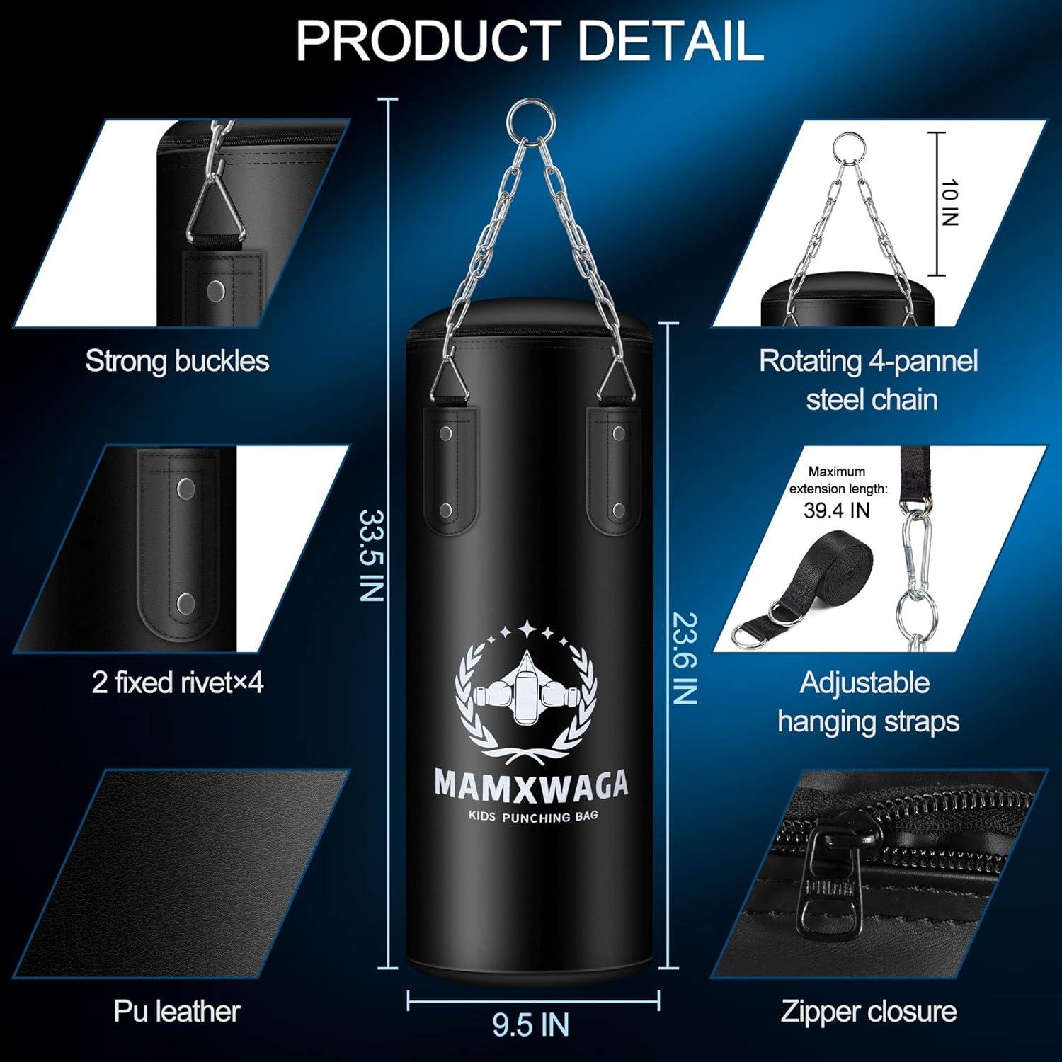 Saco de Boxeo para Niños Mamxwaga 2FT con Guantes 6oz