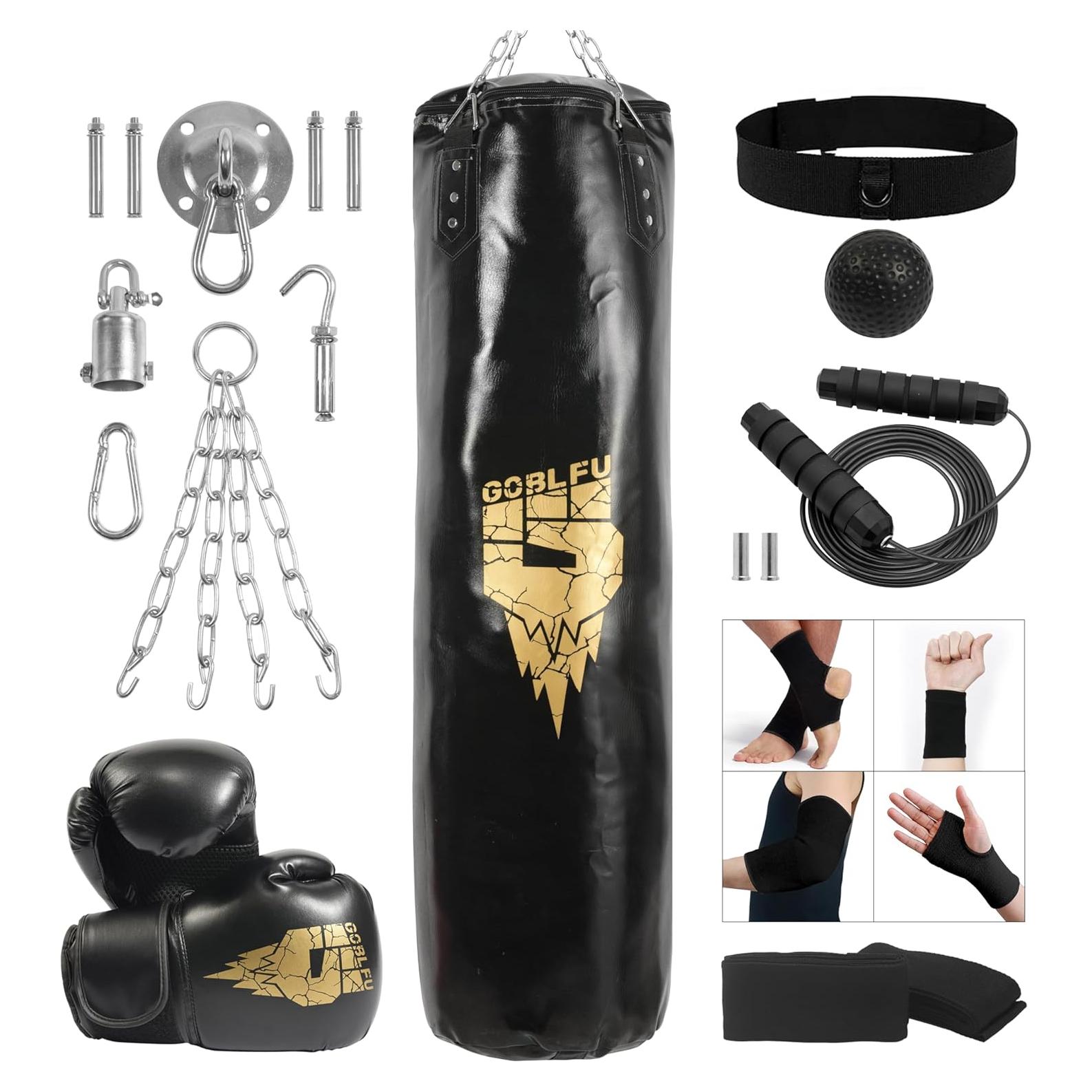 Saco de Boxeo Colgante Goblfu 121.92 cm + Guantes 10 OZ