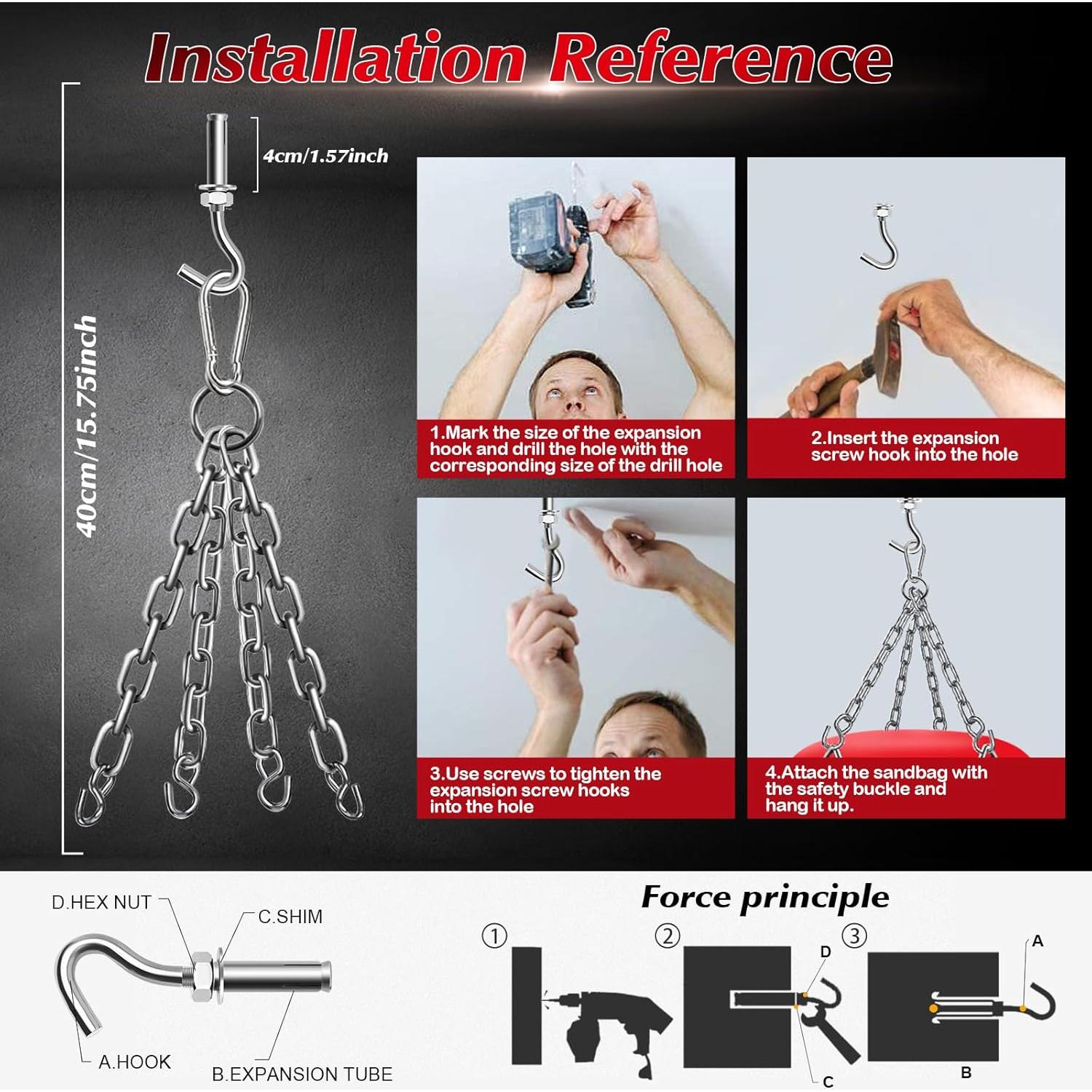 Bolsa de Boxeo Colgante YORWHIN 4FT + Guantes 12OZ + Accesorios