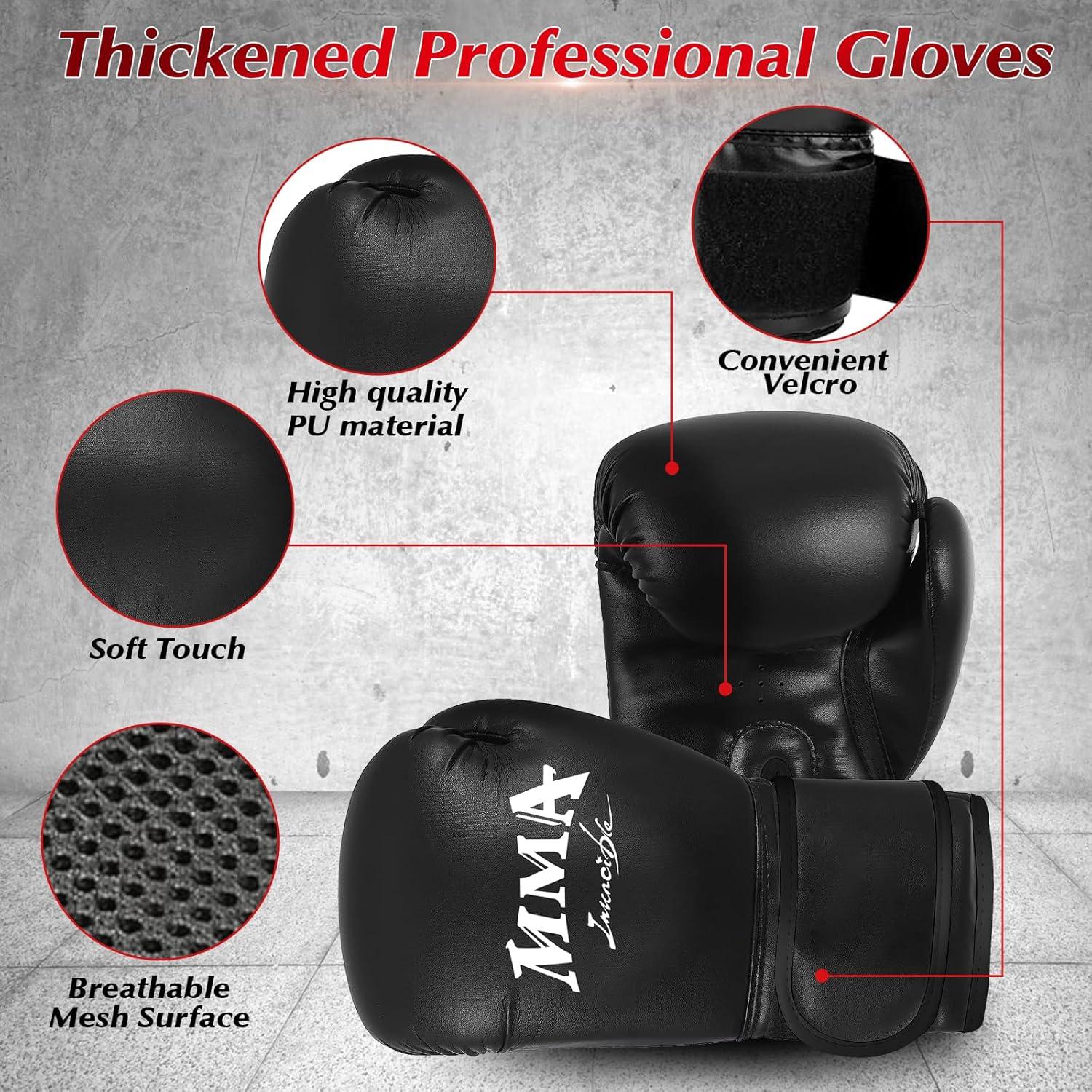 Bolsa de Boxeo Colgante YORWHIN 4FT + Guantes 12OZ + Accesorios